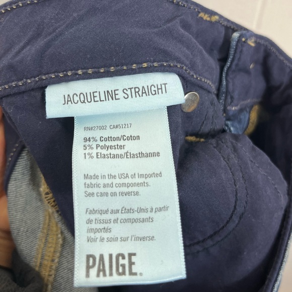 Paige Jacqueline Straight Leg Jeans Sz 25 - Picture 12 of 12